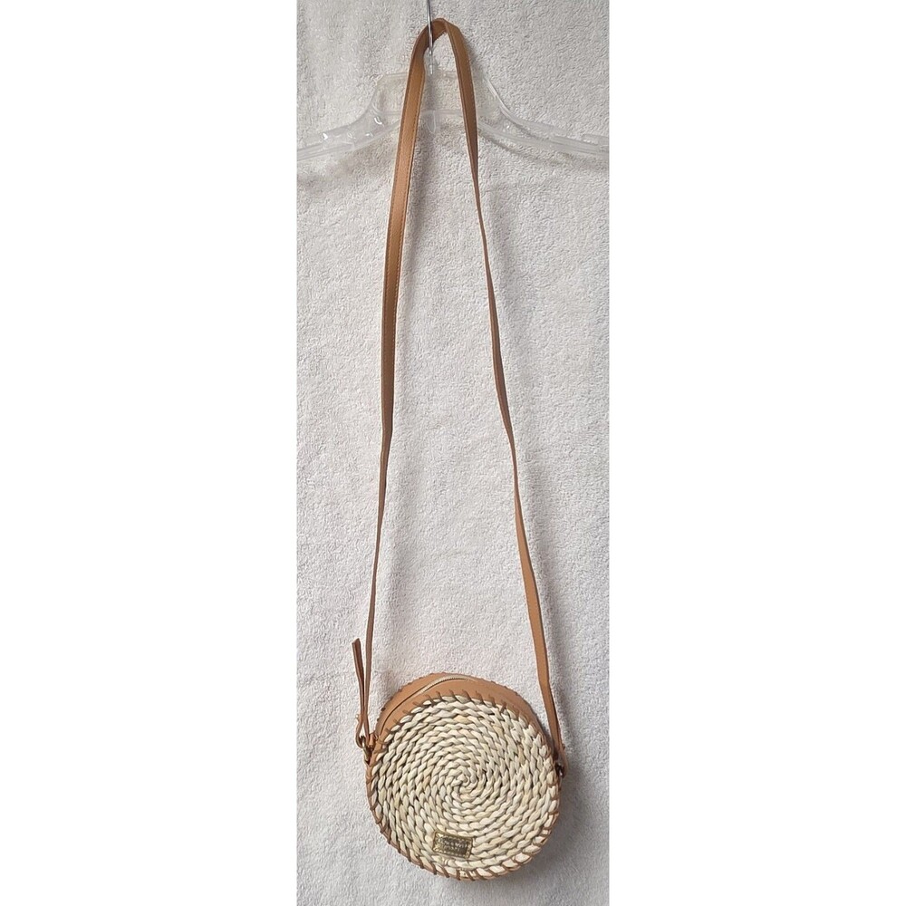 Bath & Body Works Woven Straw Faux Leather Crossbody Bag Boho Chic Ltd Ed Promo